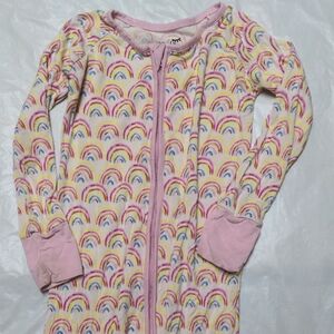 Little Sleepies Rainbow Print Bamboo One Piece Zip Up Pajamas 18-24 Months